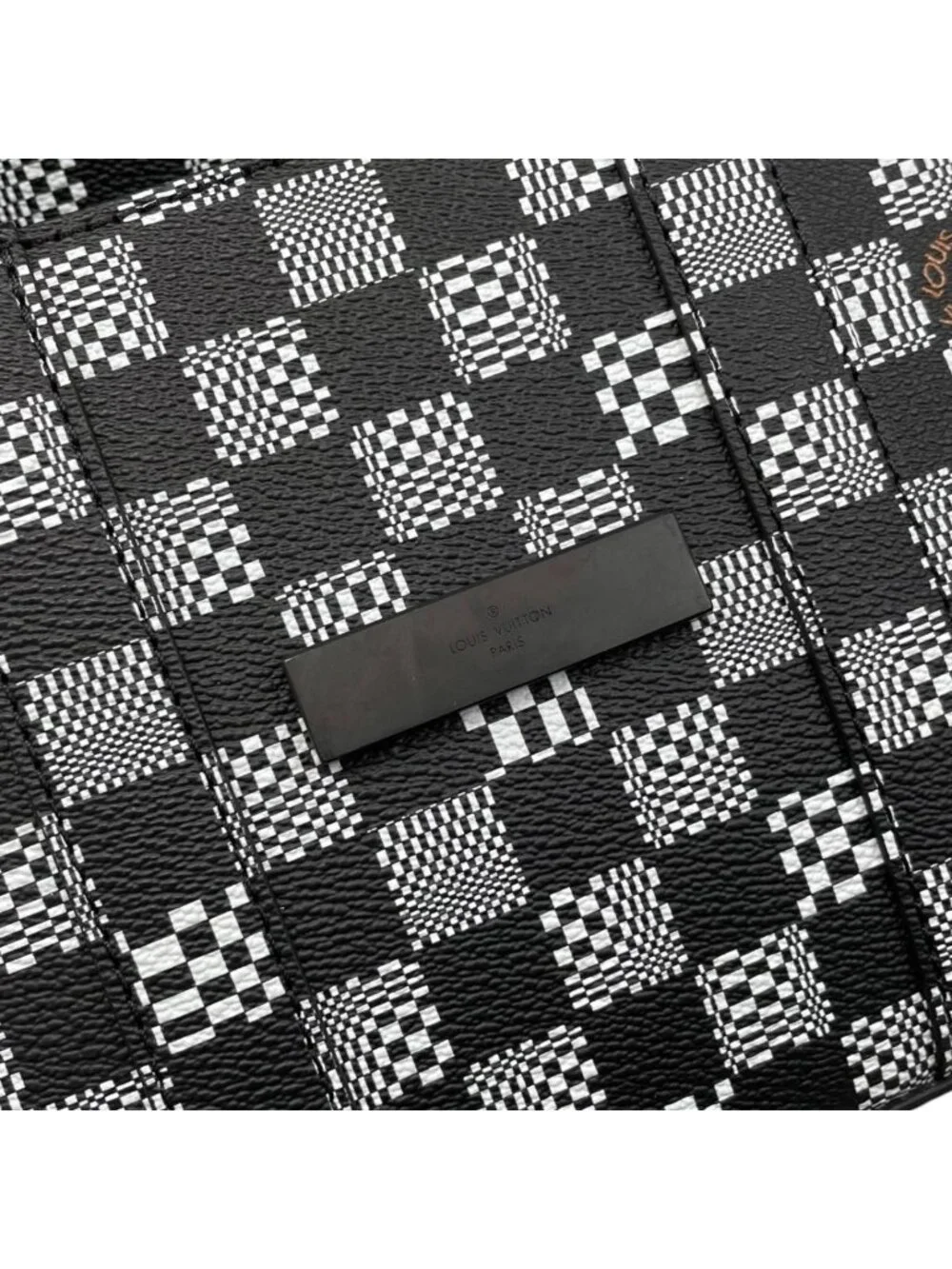 Louis Vuitton Shoulder Bag Flap Soft Trunk Damier Distorted Black White